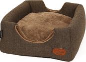 51 Degrees North kattenhuis Herringbone brown/black