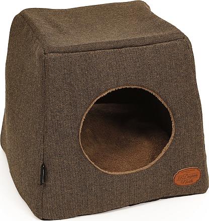 51 Degrees North kattenhuis Herringbone brown/black
