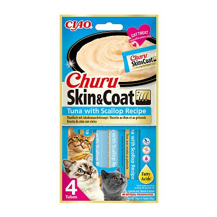 Inaba Churu Skin & Coat Tuna with Scallop <br>4 x 14 gr