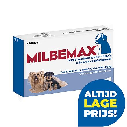 Milbemax tabletten kleine hond/puppy <br>0,5 - 10 kg 4 st