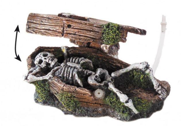 Aqua D'ella coffin with skeleton bubble action